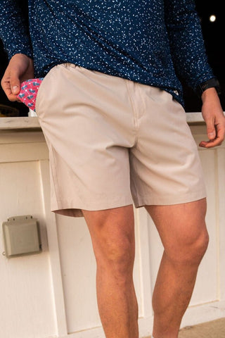 Southern Marsh Regatta Stretch Short- Pebble
