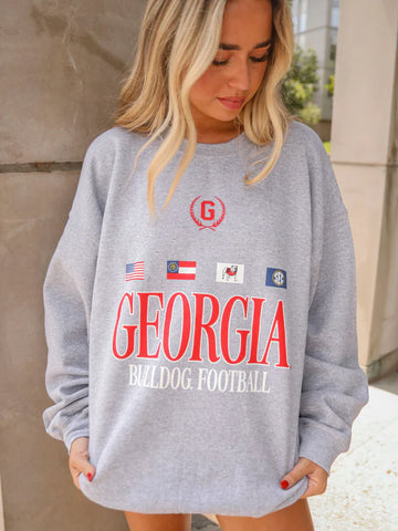 Peter Millar National Champ UGA 1/4 Zip Perth- Iron