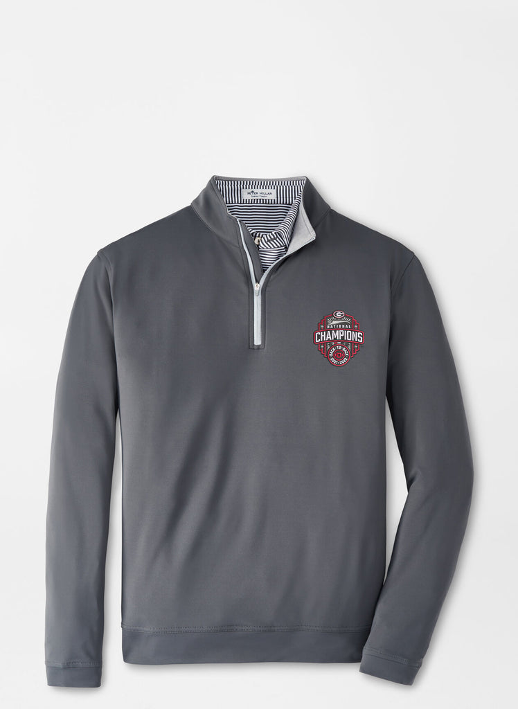 Peter Millar National Champ UGA 1/4 Zip Perth- Iron Peter Millar National Champ UGA 1/4 Zip Perth- Iron