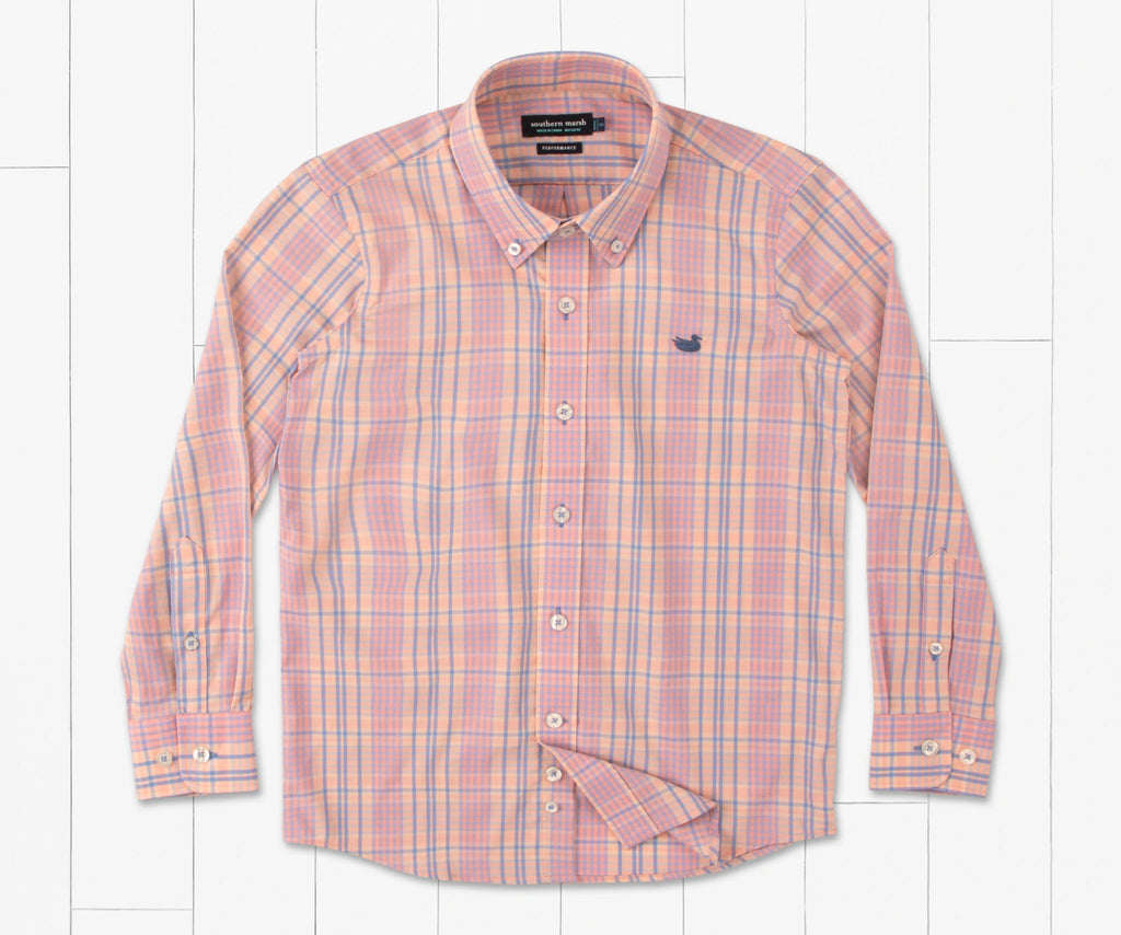 Southern Marsh YOUTH Caicos Dress Shirt- Peach&Purple Southern Marsh YOUTH Caicos Dress Shirt- Peach&Purple