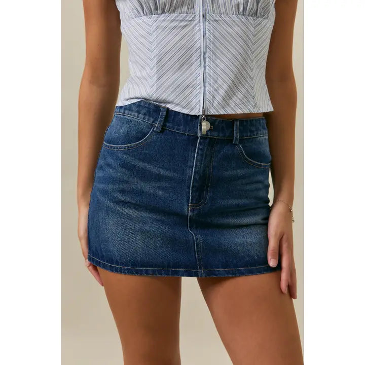Denim mini skirt