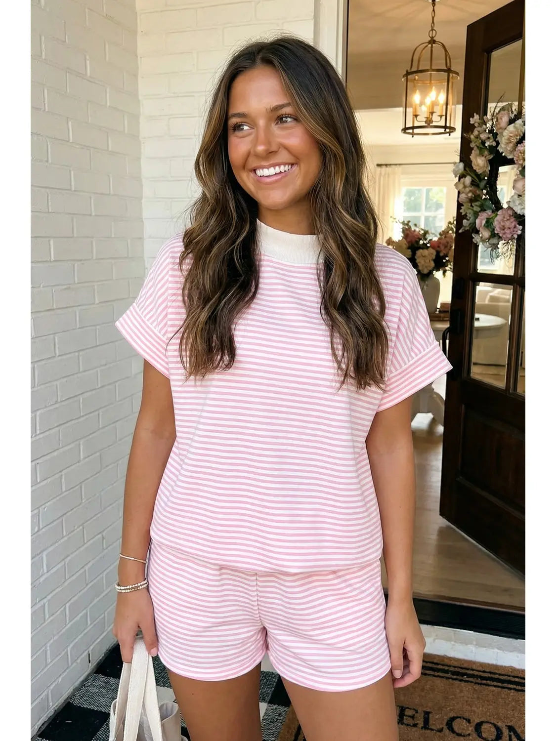 Rowan Stripe Set-Pink