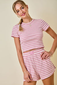 Seaside Ribbed Set - Pink