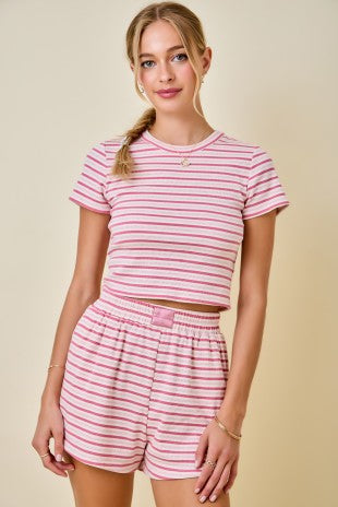 Seaside Ribbed Set - Pink