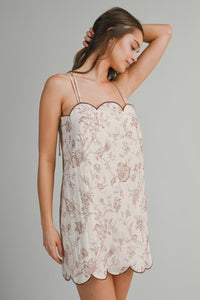 Vintage Scalloped Mini Dress