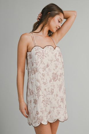 Vintage Scalloped Mini Dress