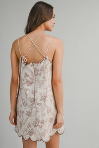 Vintage Scalloped Mini Dress