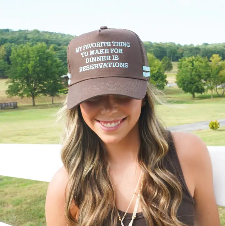 Favorite Thing is Reservations - Brown Trucker Hat