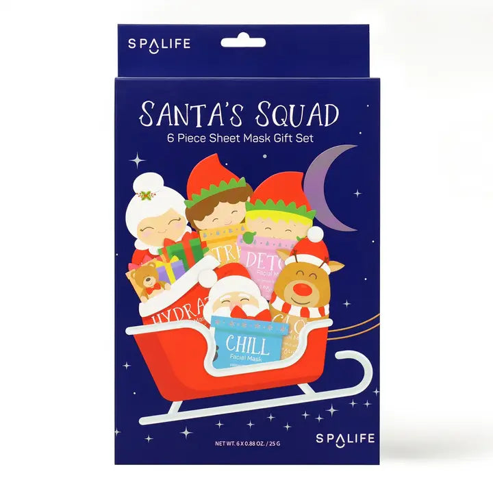 Santa's Squad 6 Piece Sheet Mask Gift Set