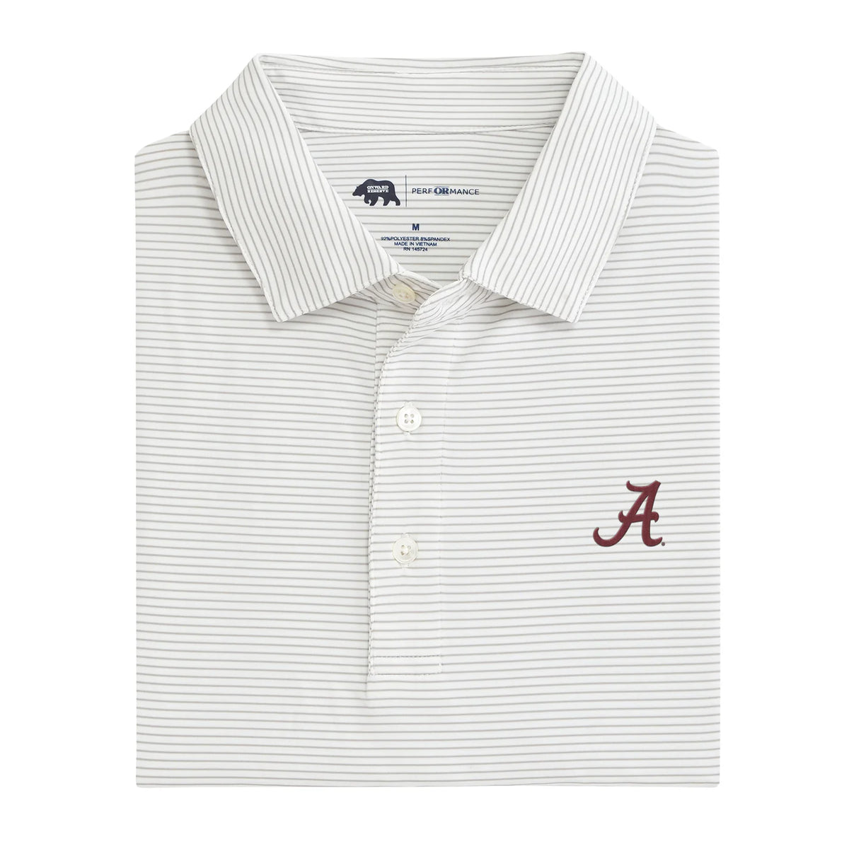 Alabama Script A Birdie Stripe Performance Polo