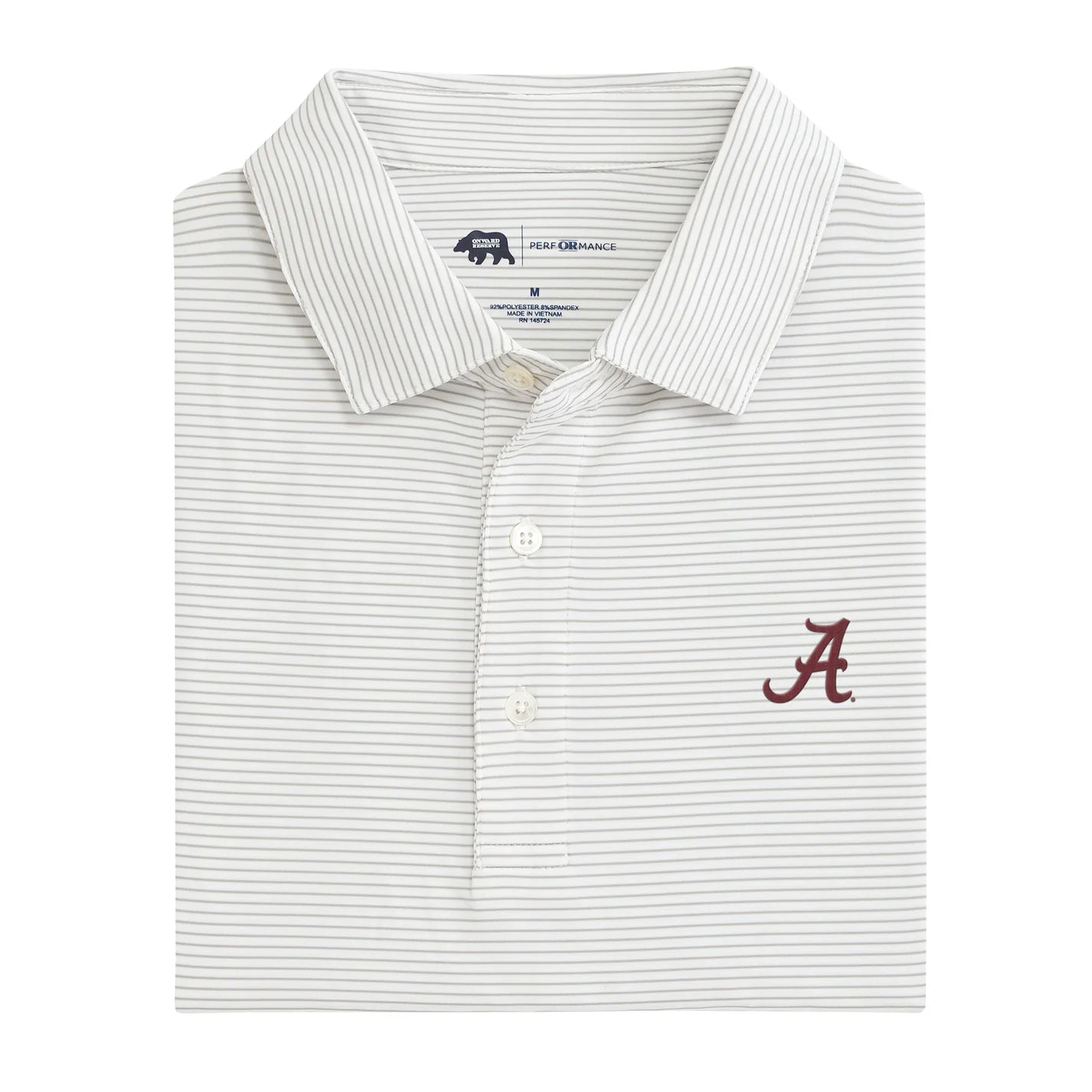 Alabama Script A Birdie Stripe Performance Polo