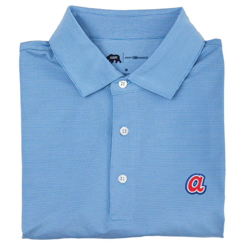 Onward Reserve Braves Cooperstown Hairline Polo- Sky