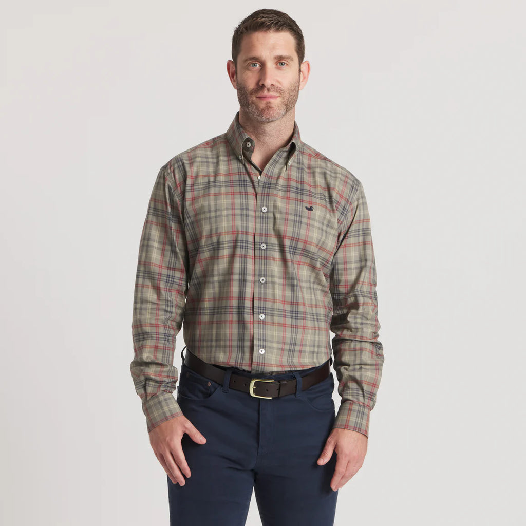 Southern Marsh Barnstable Lines Dress Shirt- Sage&Navy