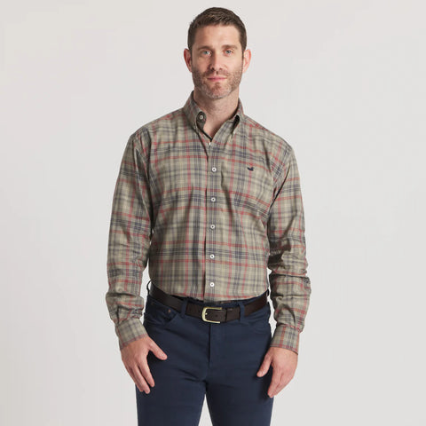 Southern Marsh Barnstable Lines Dress Shirt- Sage&Navy
