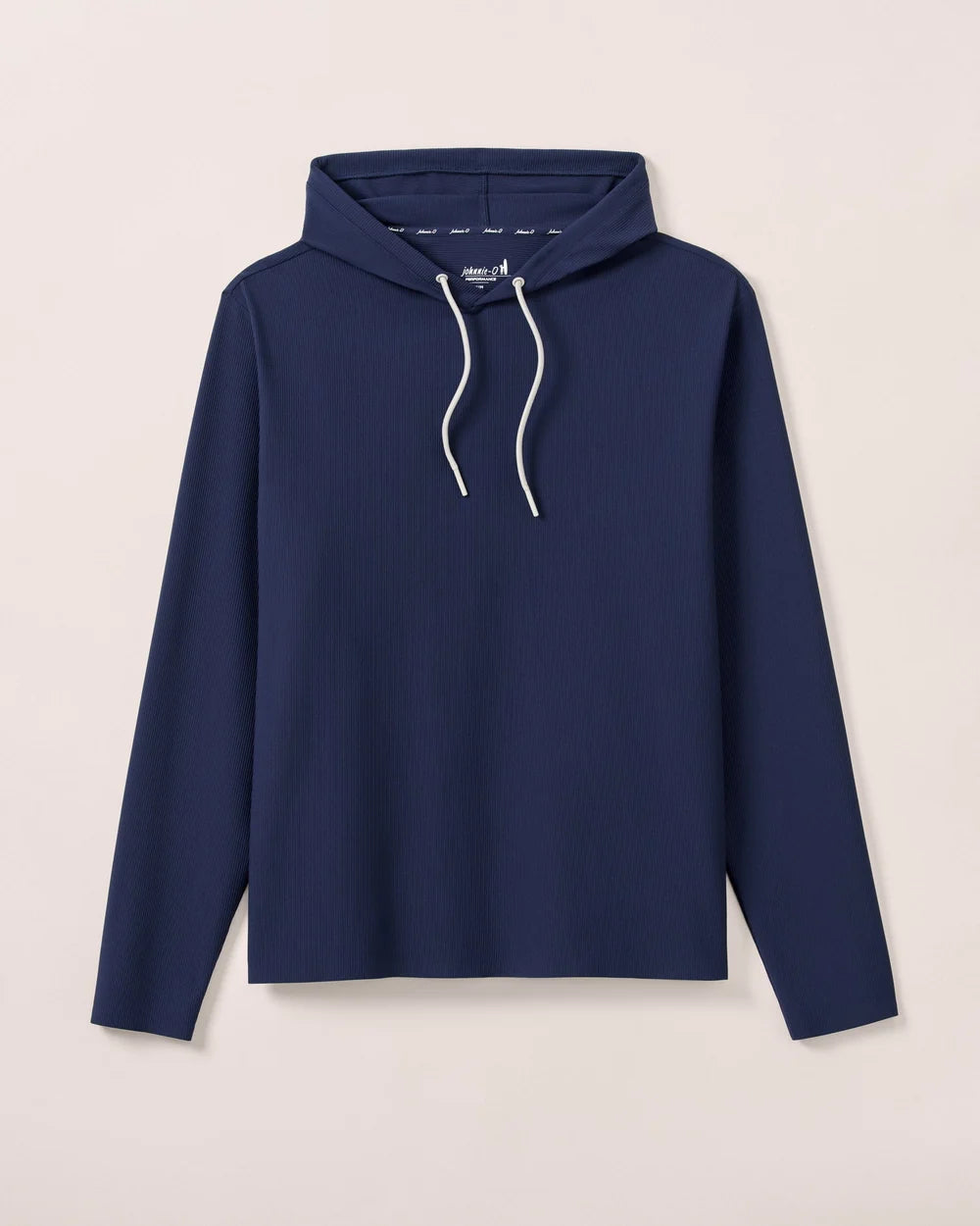 Hoppin Ribbed Knit Performance Hoodie- Navy