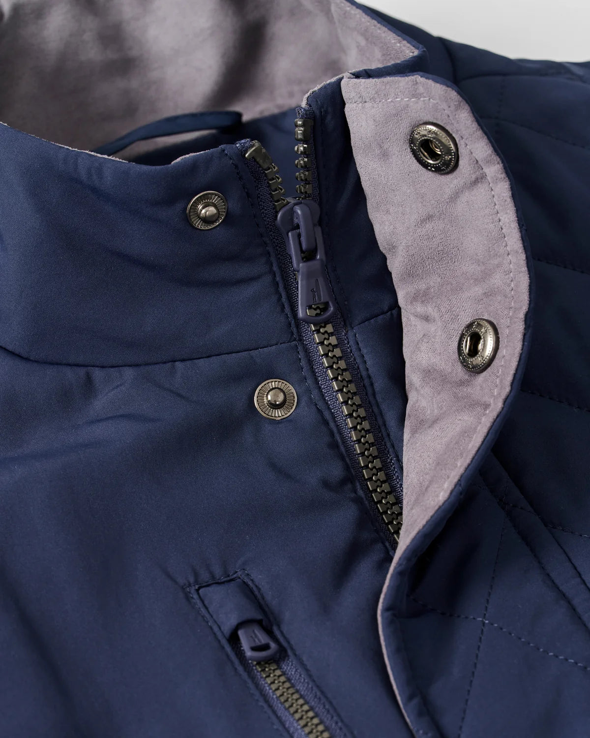 Juno Quilted Snap Jacket Navy