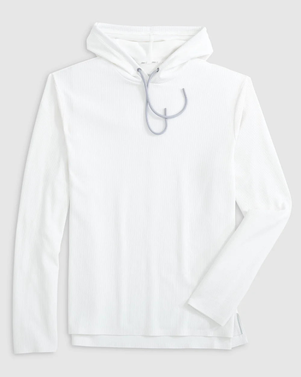 Hoppin Ribbed Knit Performance Hoodie- White
