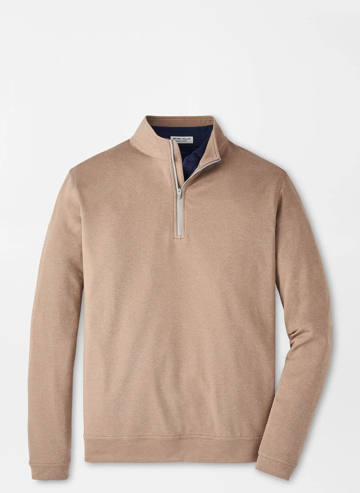 Peter Millar Perth Melange Performance Quarter-Zip - Poplar Brown