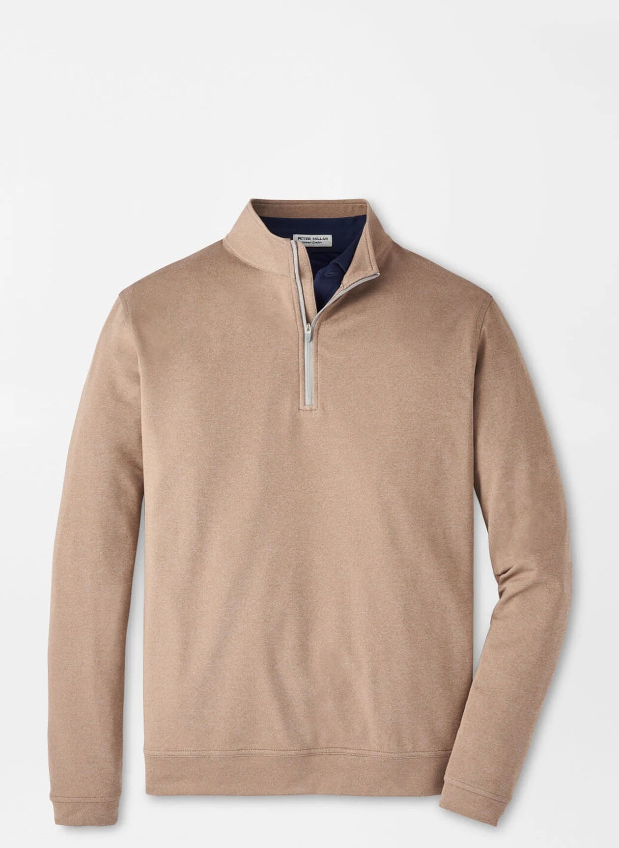 Peter Millar Perth Melange Performance Quarter-Zip - Poplar Brown