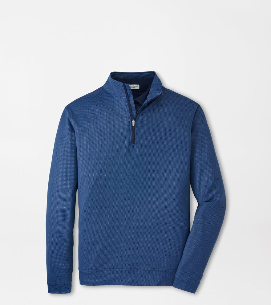 Peter Millar Perth Birdseye 1/4 Zip- Blue Haze