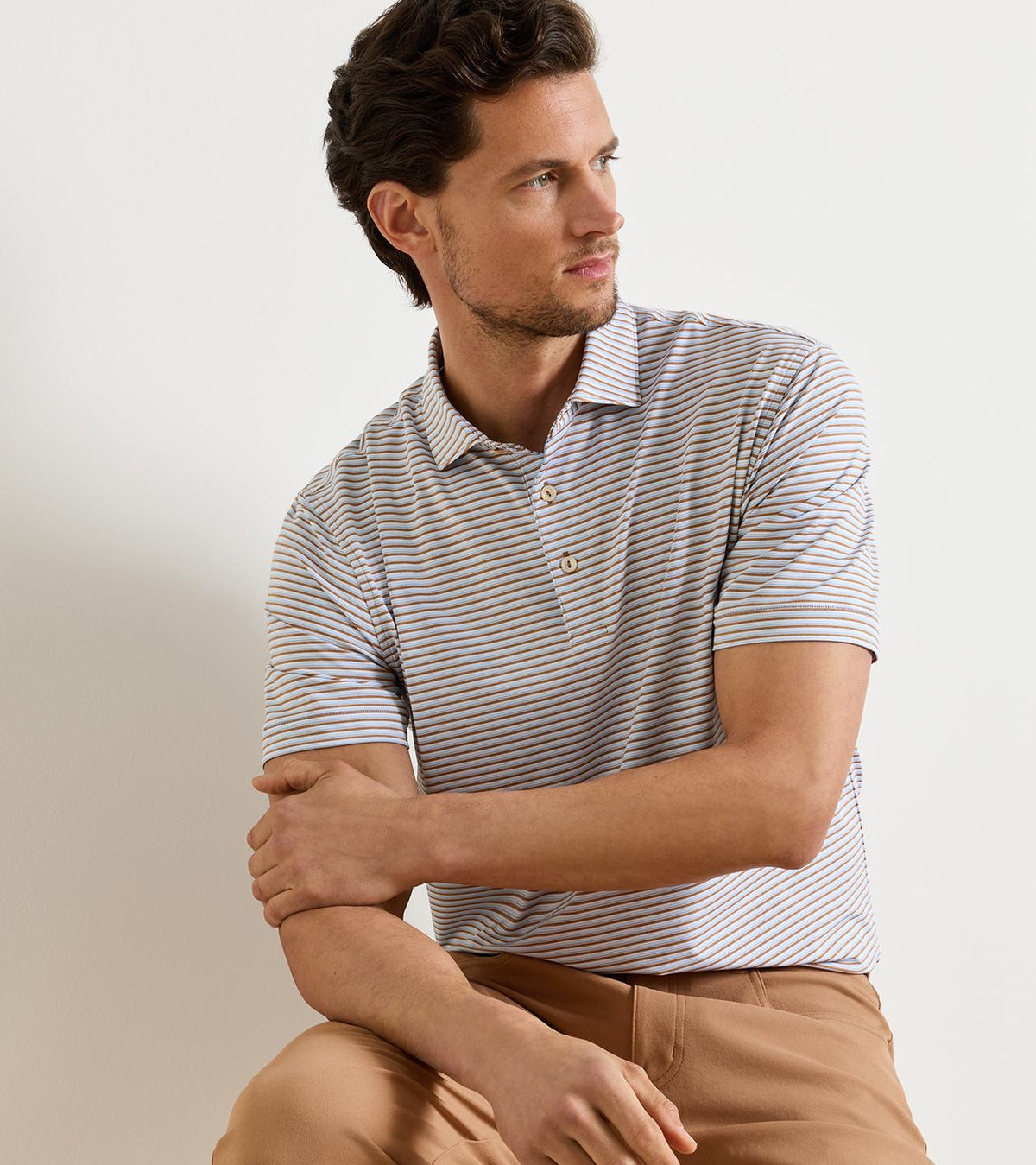Brooks Performance Jersey Polo-Dark Amber