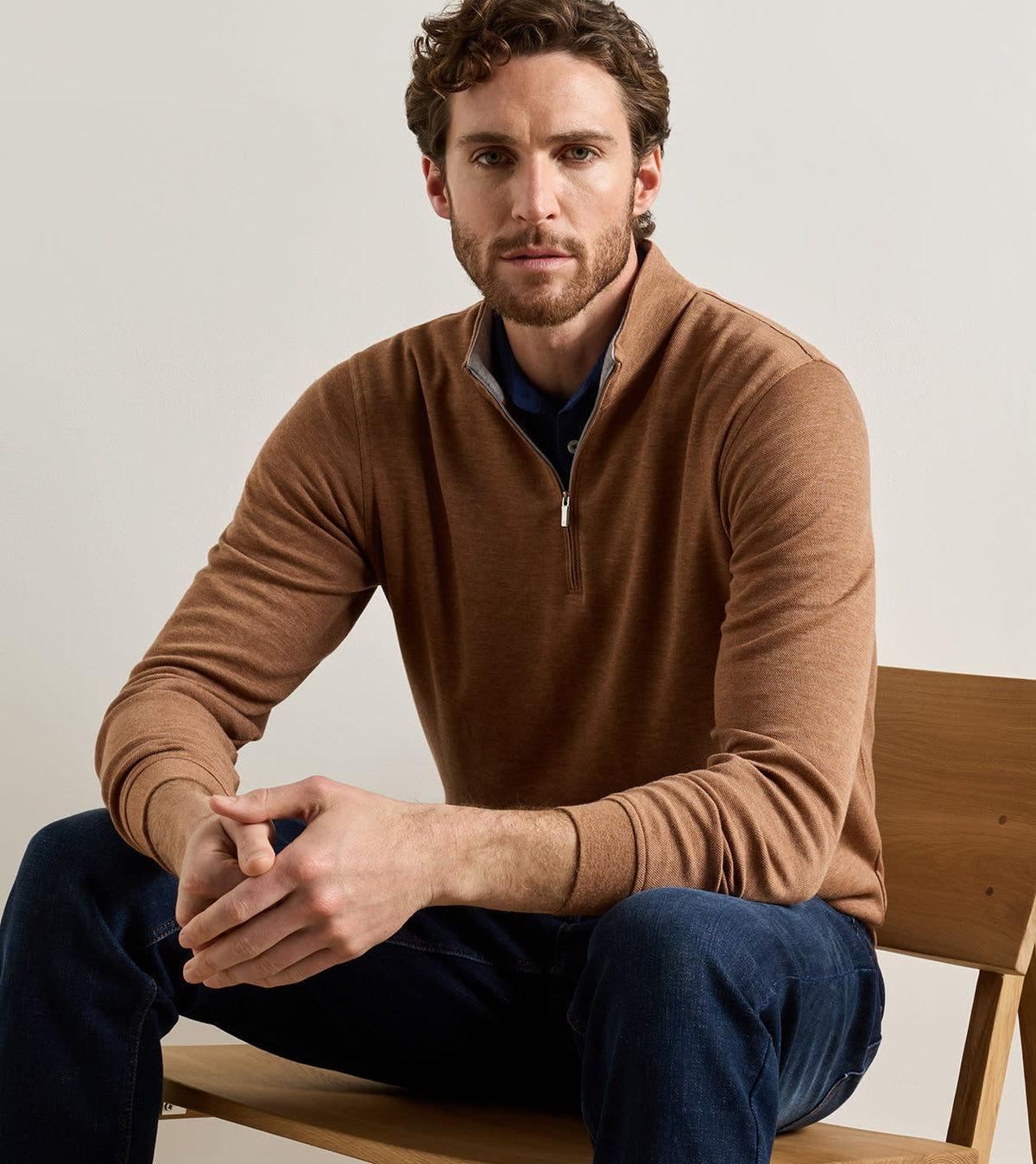 Crown Comfort Quarter-Zip Pullover- Dark Amber