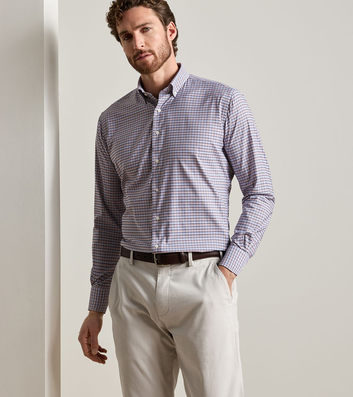 Wayne Performance Twill Shirt- Navy