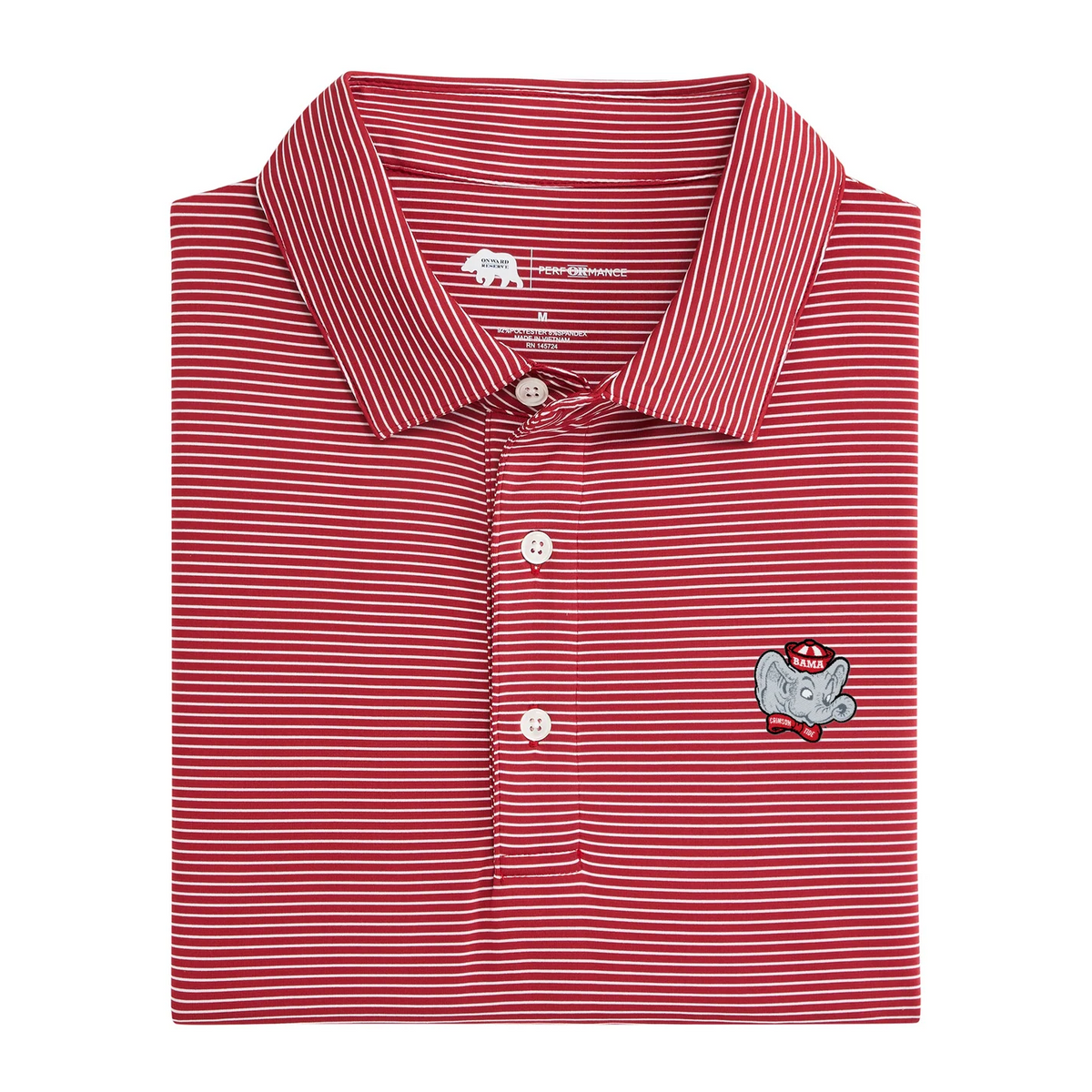 Alabama Big Al Birdie Stripe Performance Polo