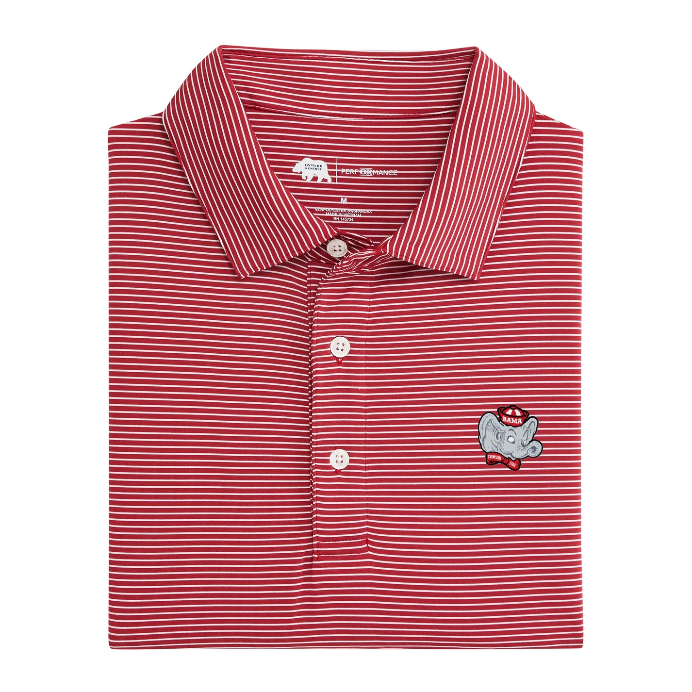 Alabama Big Al Birdie Stripe Performance Polo
