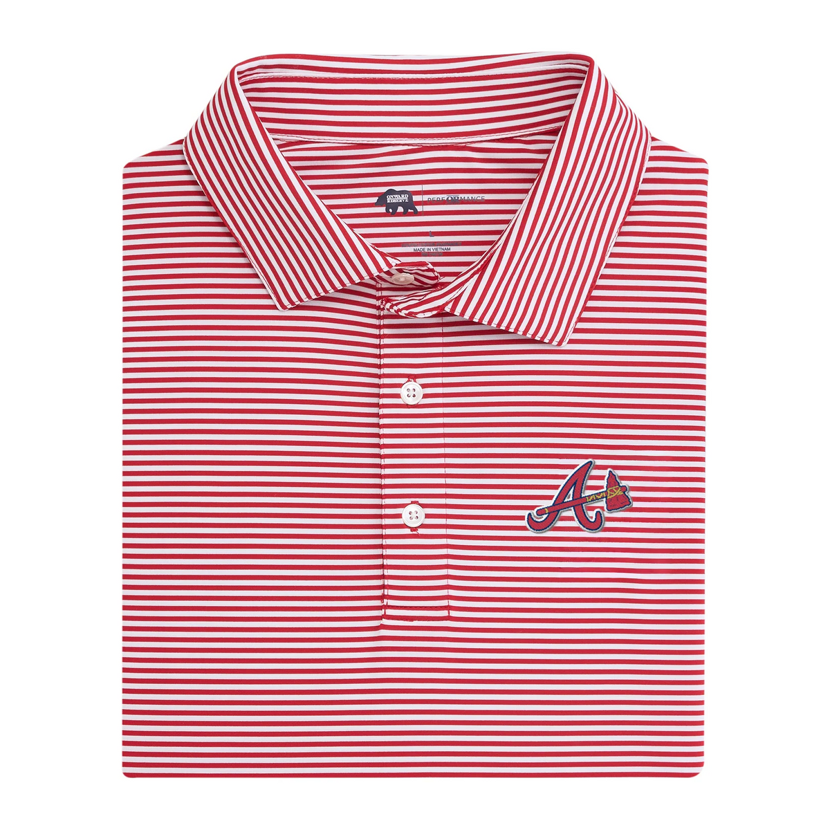 Braves Tomahawk A Echo Stripe Performance Polo
