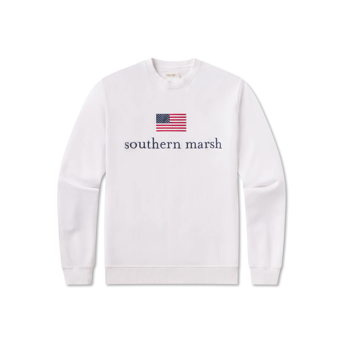 Southern Marsh American Flag Seawash Sweatshirt- White