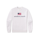 Southern Marsh American Flag Seawash Sweatshirt- White