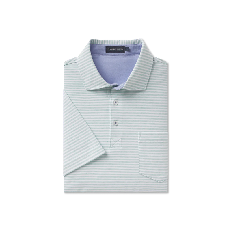 Southern Marsh Nantucket Relaxed Polo Stripe