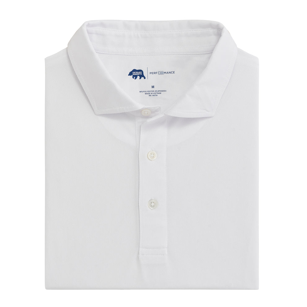 Onward Reserve Solid White Performance Pique Polo