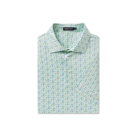 Southern Marsh Cart Path Flyline Polo- Seafoam