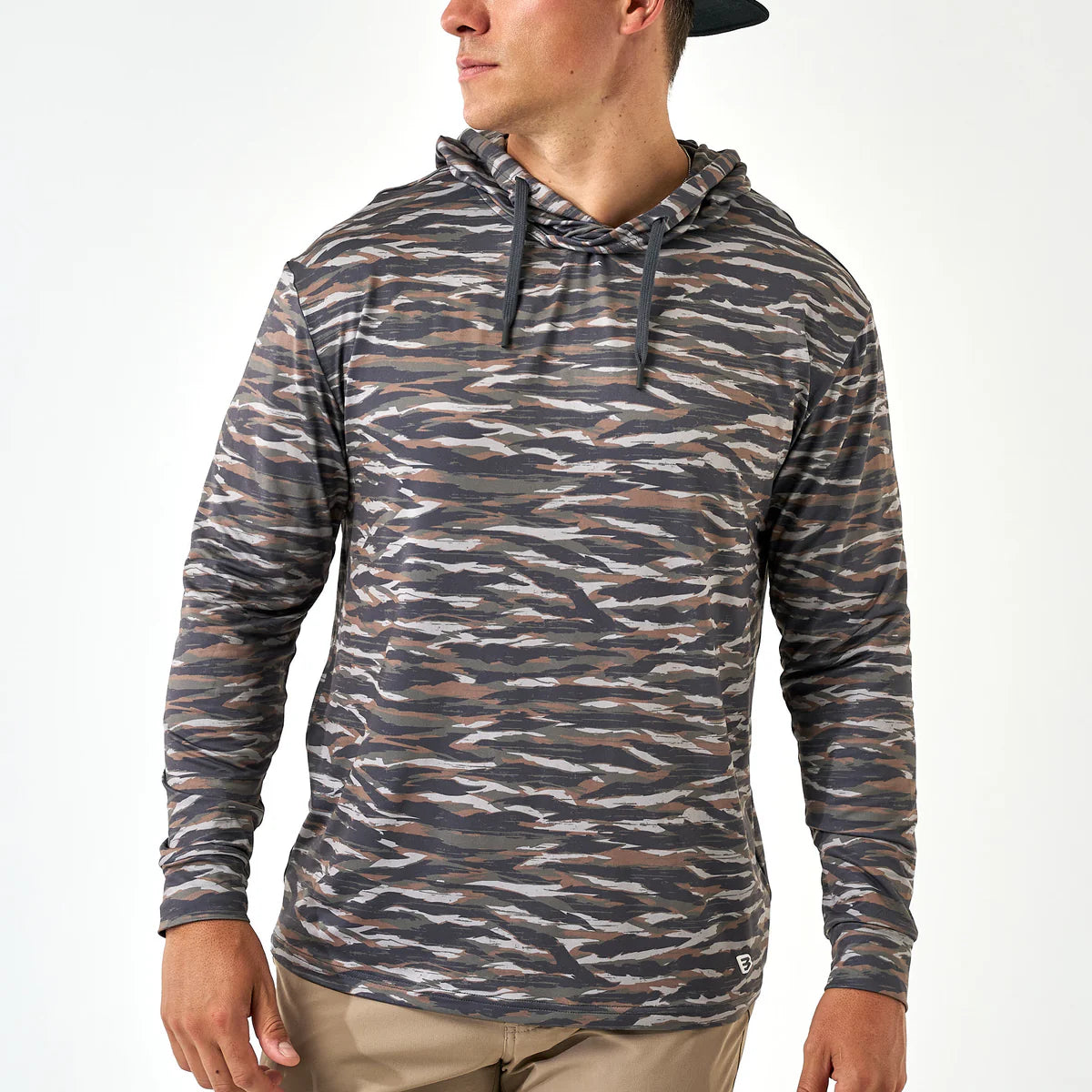 Burlebo Performance Hoodie- Tiger Stripe Camo Wetland