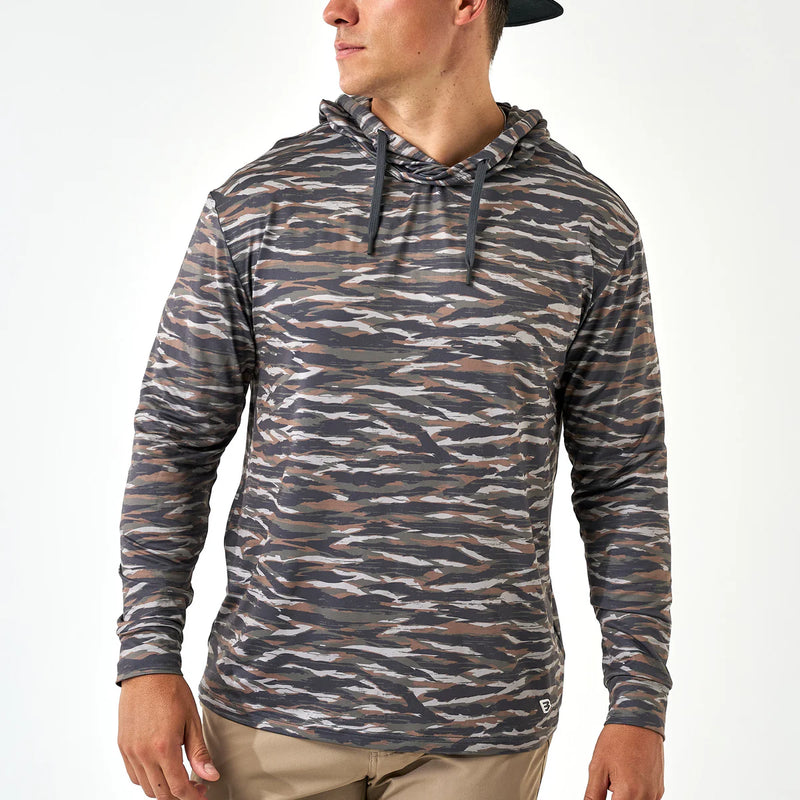Burlebo Performance Hoodie- Tiger Stripe Camo Wetland