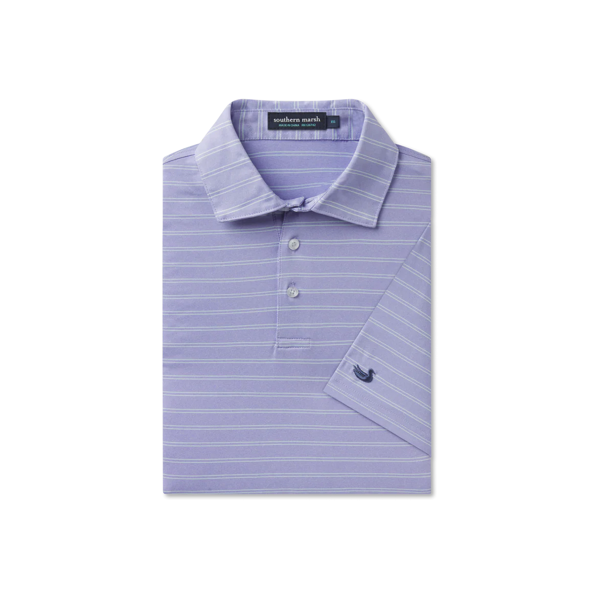 Newcastle Stripe Featherlight Polo - Wharf Purple