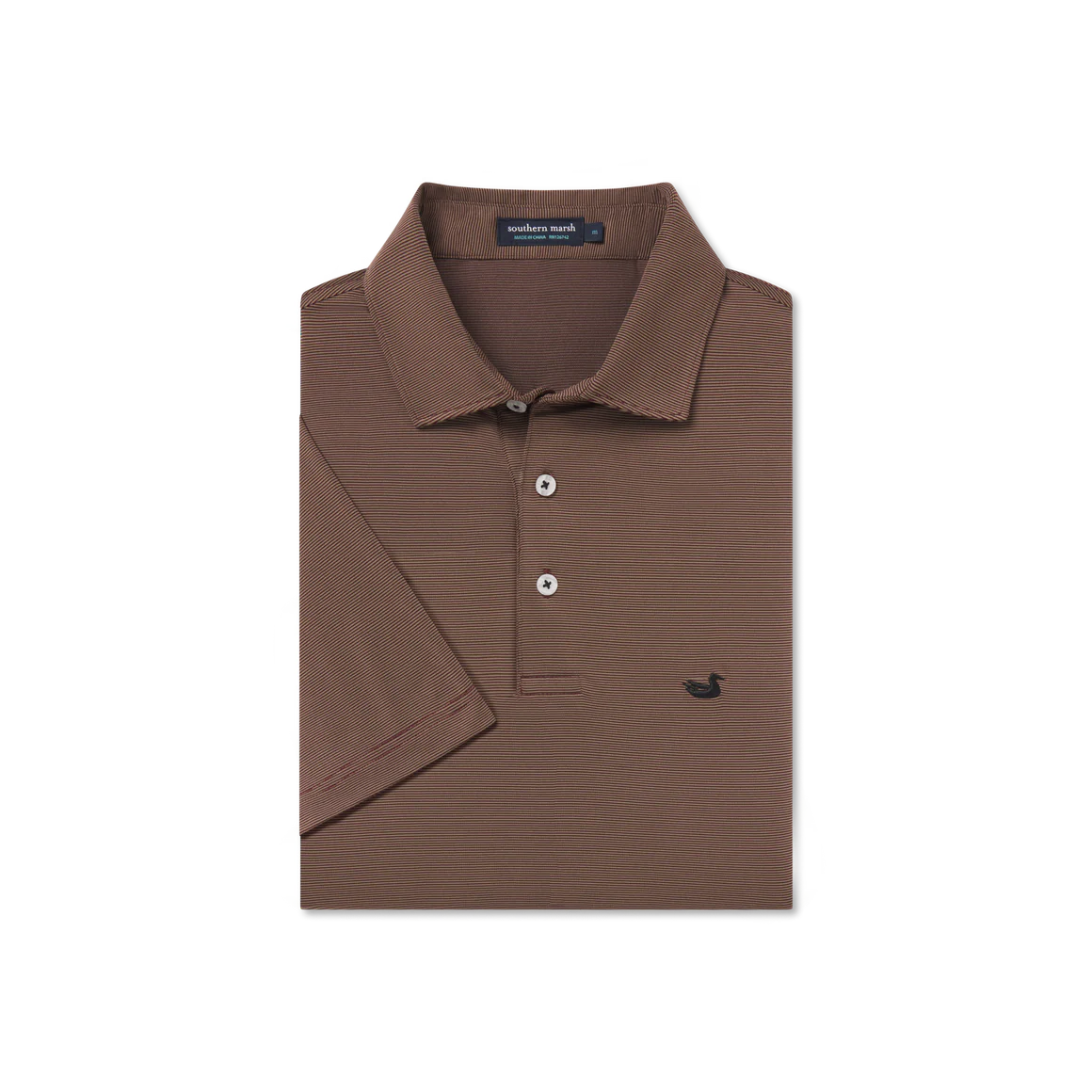 Southern Marsh Bermuda Polo- Maroon&Tan