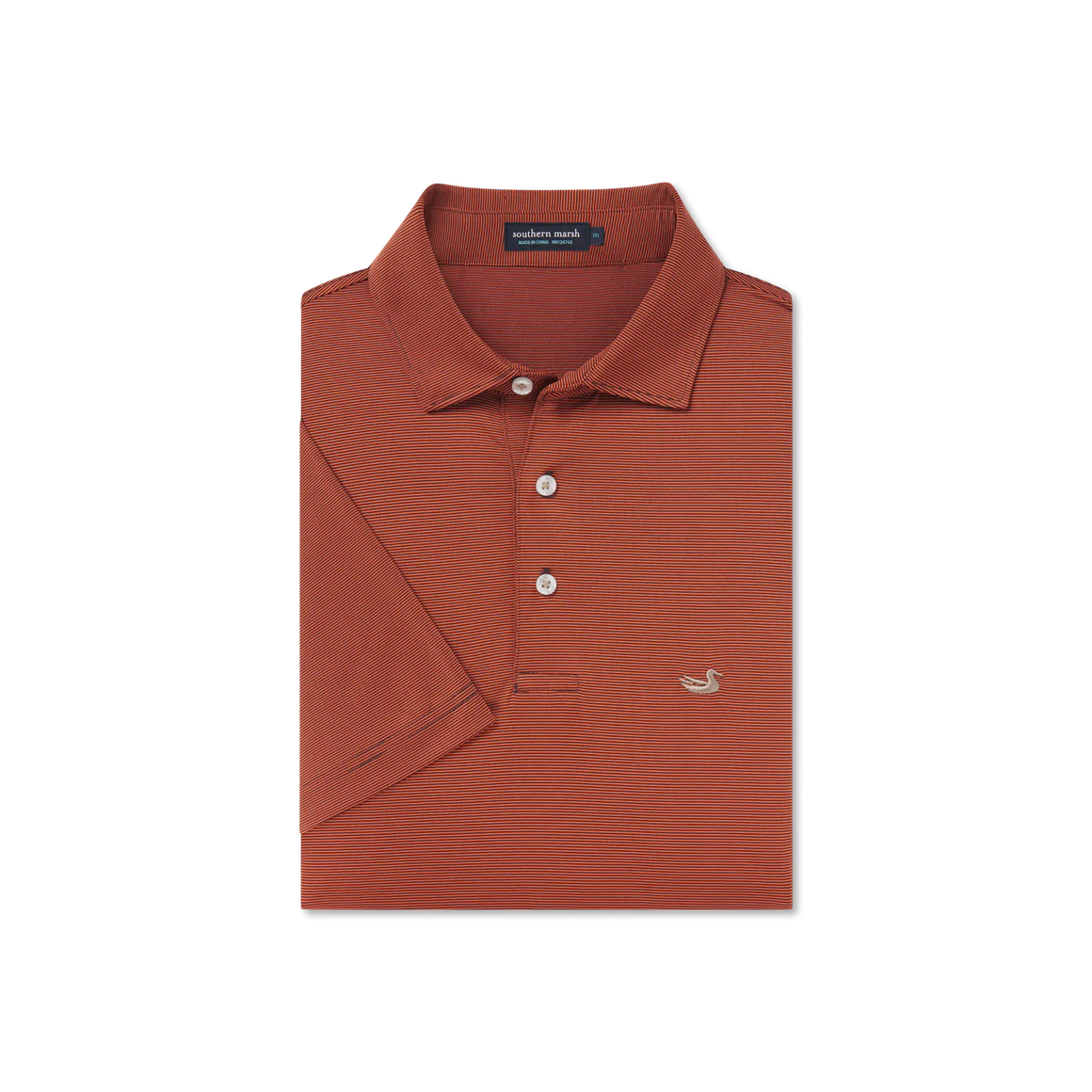 Southern Marsh Bermuda Polo- Navy&Orange
