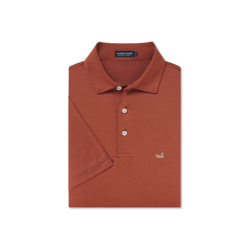 Southern Marsh Bermuda Polo- Navy&Orange