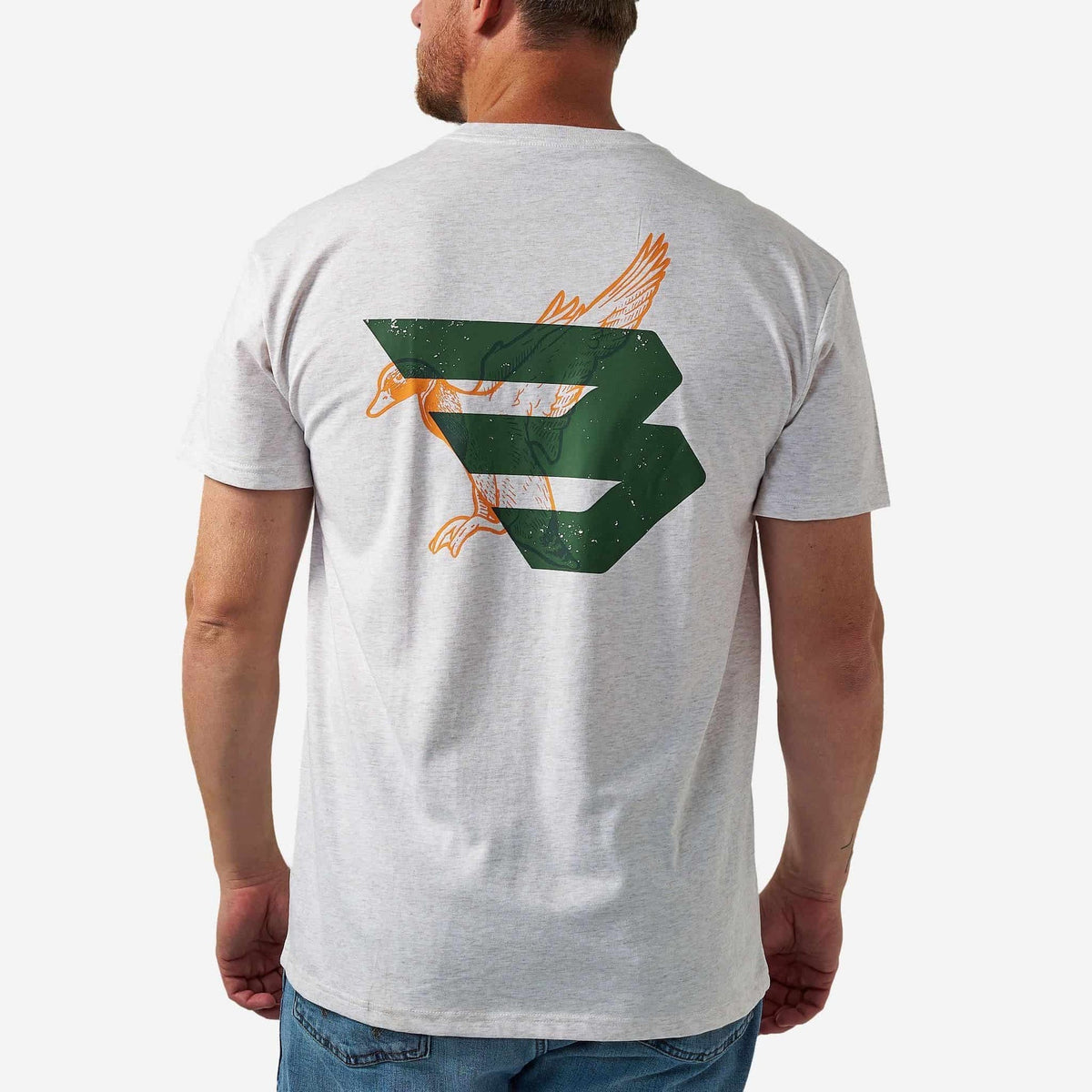 Duck Flying B-Green Logo - Oatmeal