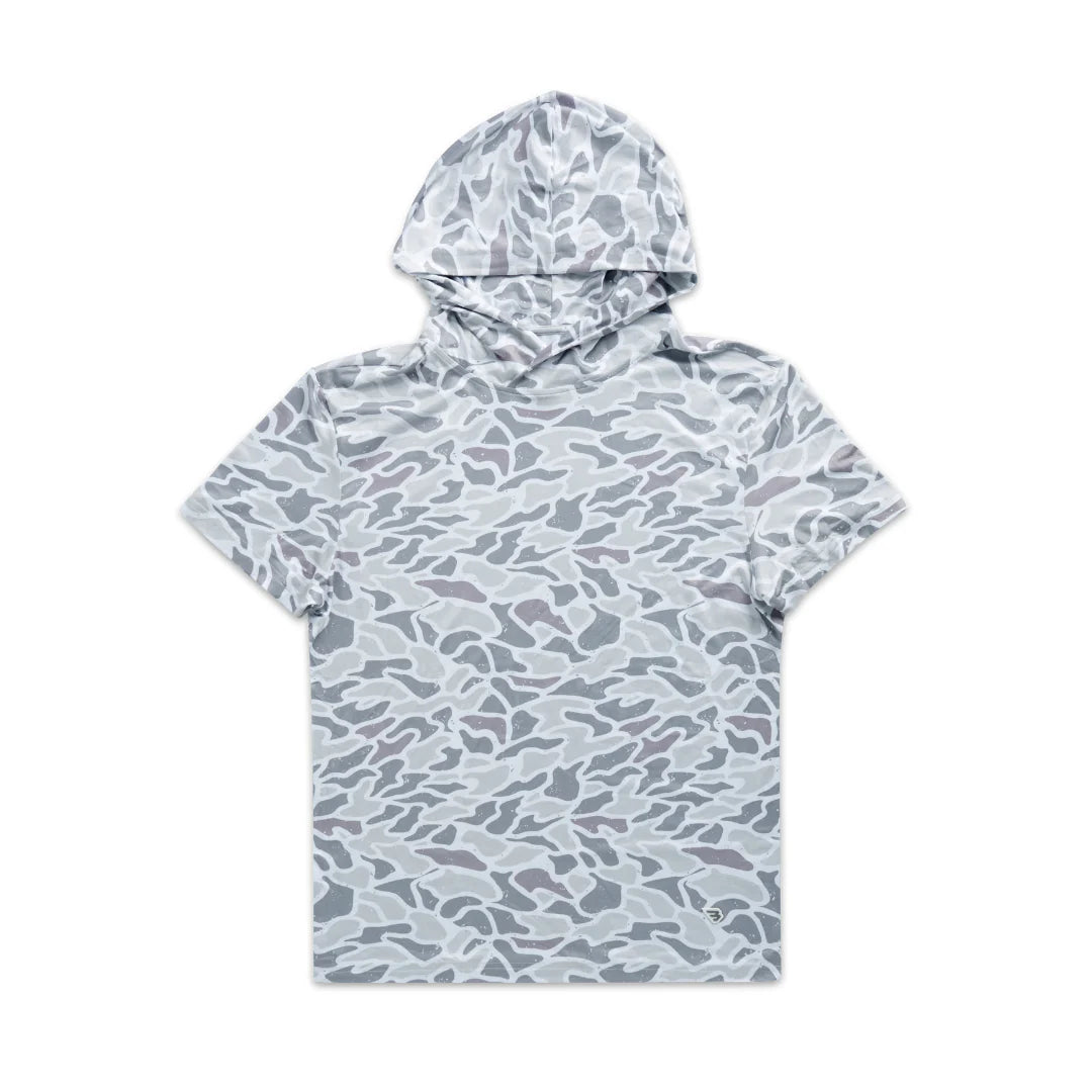 Short Sleeve Performance Hoodie-White Camo