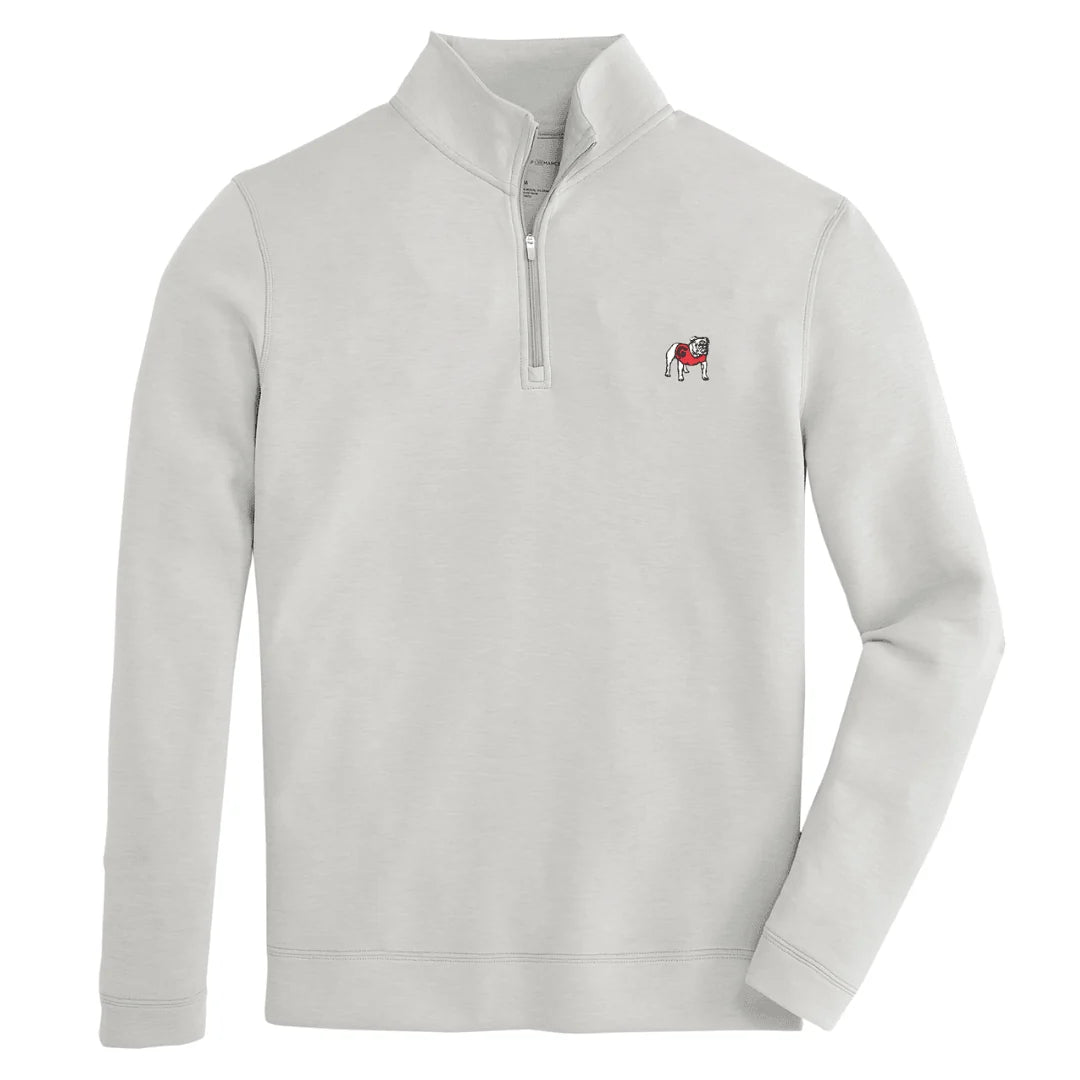 UGA Standing Bulldog Yeager Performance Pullover - Mirage Grey