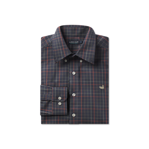 Southern Marsh Chateau Dress Shirt- Navy&Dark Olive