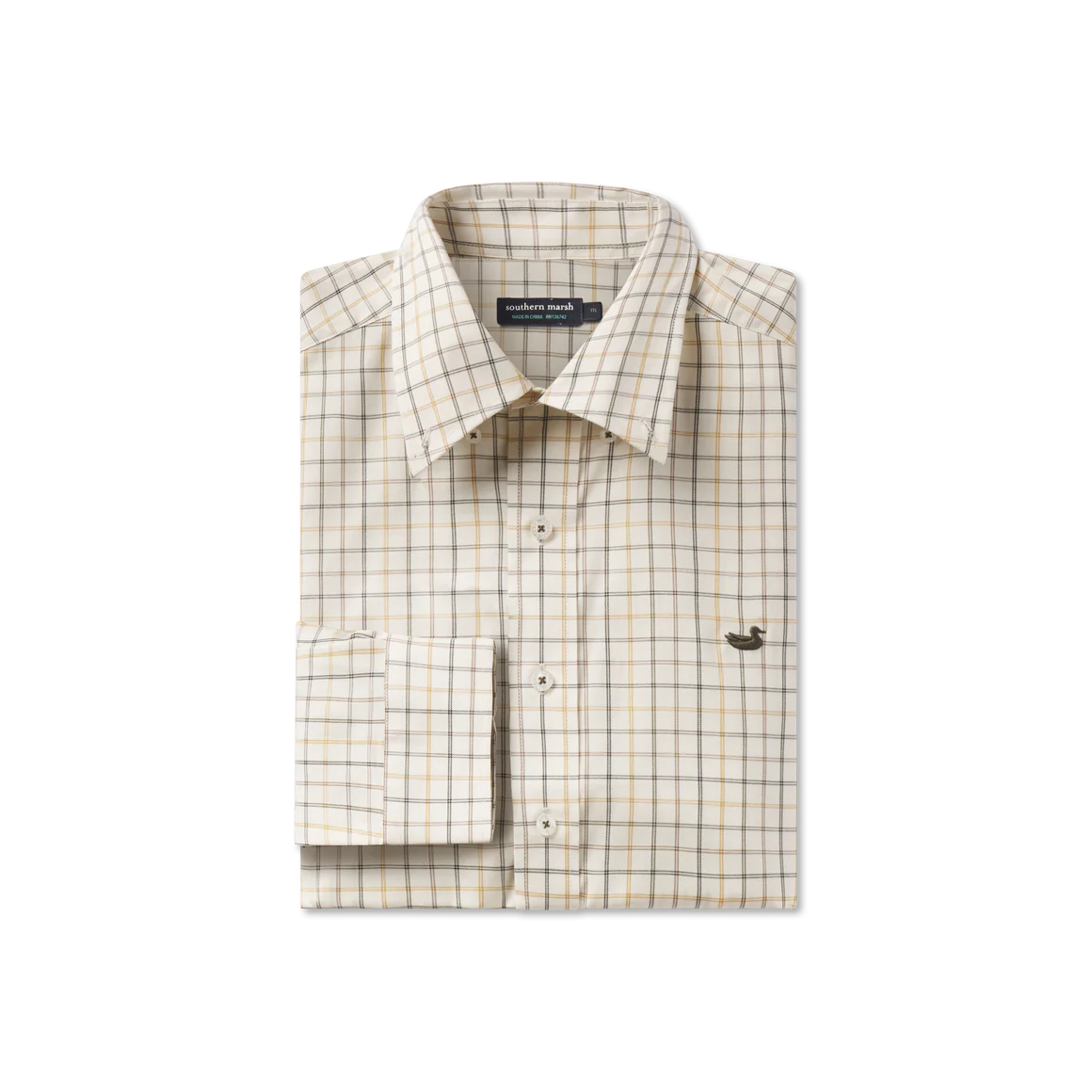Southern Marsh Chateau Dress Shirt- Oatmeal & Stone Brown