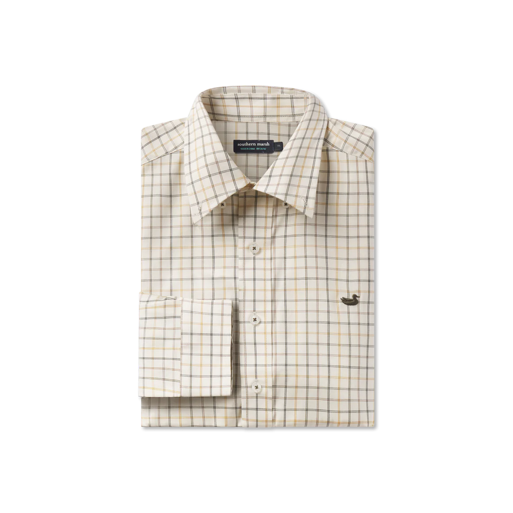 Southern Marsh Chateau Dress Shirt- Oatmeal & Stone Brown
