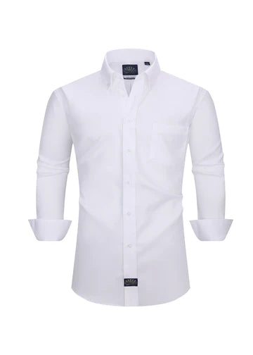 Eagle IRON FREE Stretch Neck Pinpoint Oxford Shirt - White