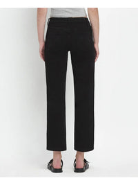 High Rise Black Ankle Straight Jeans