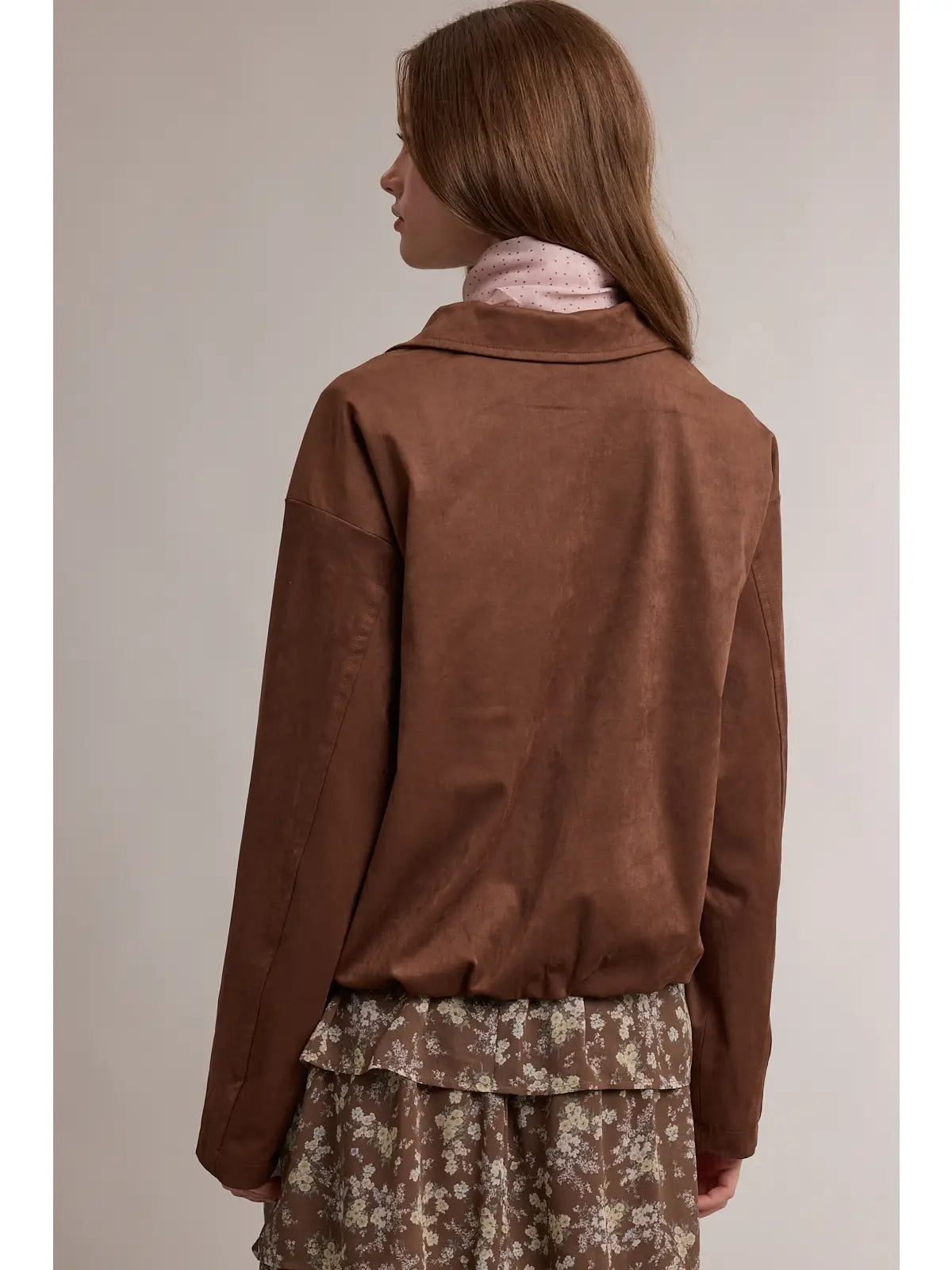 Zip Up Suede Jacket